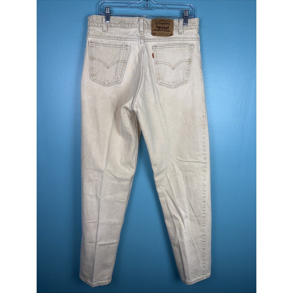 VTG 90s Levi's 550 Orange Tab Khaki Jeans Men Size 34x34 Relaxed fit Tapered leg